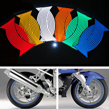 17"/18" Reflective Rim Tape Wheel Stripe Decal Trim Sticker For Car Motorcycle