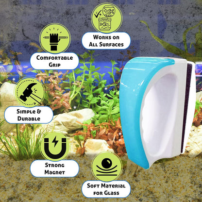 Aquarium Algae Cleaner Magnetic Fish Tank Glass Brush Aquatic Cleaning Tool AU