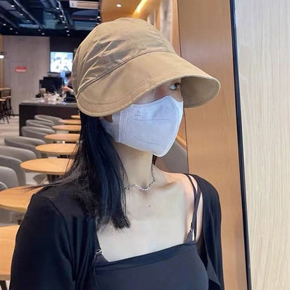 Wide Brim Sun Hat Ponytail Bucket Hat Summer Quick-drying Visors  Men Women