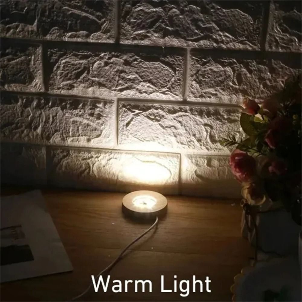 Wooden LED Light Dispaly Base Display Stand Night Lamp Base Crystal Ball Holder