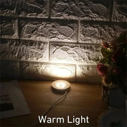Wooden LED Light Dispaly Base Display Stand Night Lamp Base Crystal Ball Holder