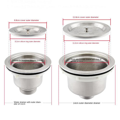 Bath Tub Sink Sink Stopper Stainless Steel Filter Plug  55-63mm Drain Hole