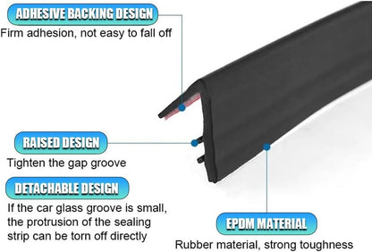 4M Compatible with Ford V Shape Car Side Window Trim Edge Mould Rubber Sealing Strip