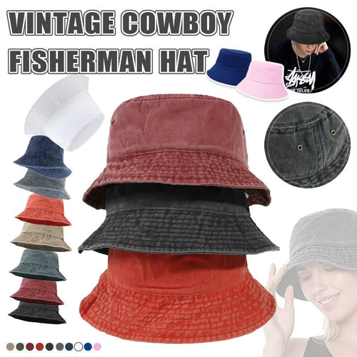 Unisex Washed Cotton Bucket Hat Outdoor Camping Fishing Sun Hat For Men Women
