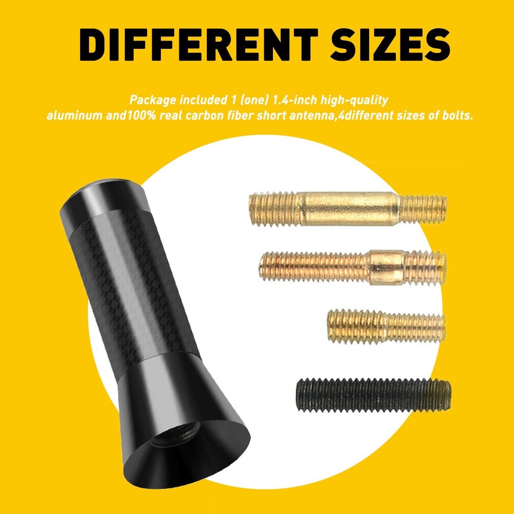Car Bee-Sting Stubby Short Carbon+Black Aerial  Arial Mast Antenna FM-AM