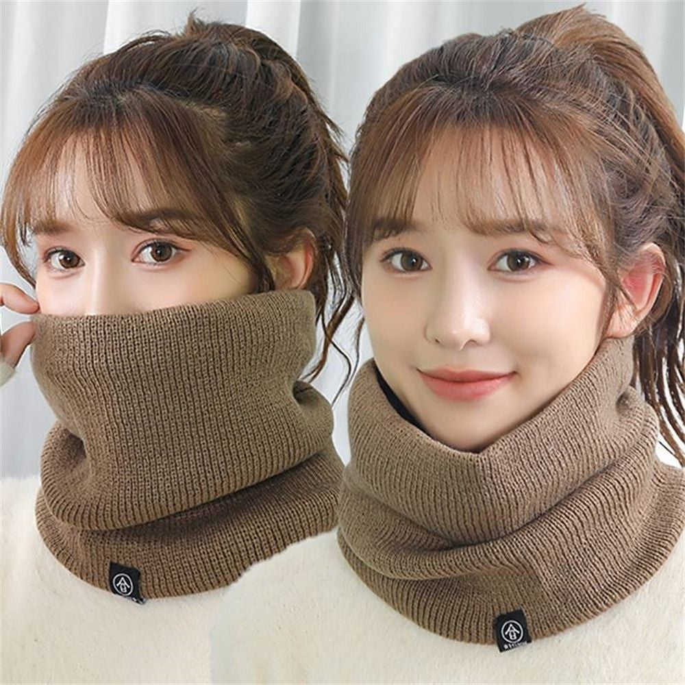 Wool Fur Neck Warmer Thickened Lining Face Mask  Skating Running