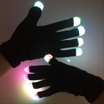 Flashing Gloves Glow 7 Mode LED Rave Light Finger Lighting Mitt Party Glow Games