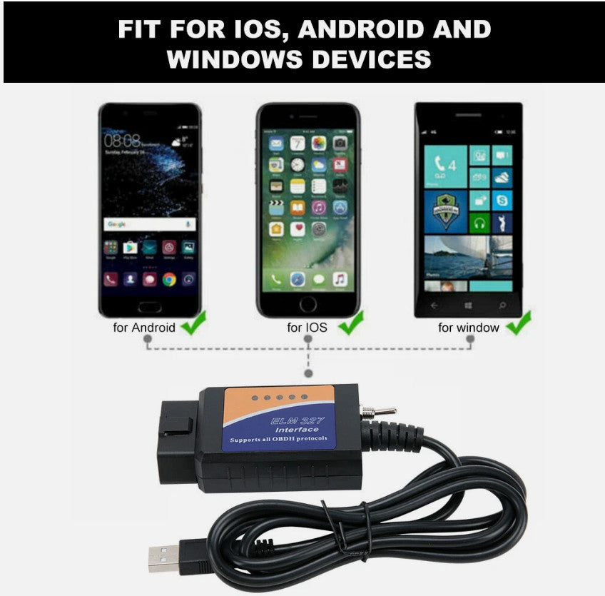 For Ford Forscan ELM327 Modified OBD2 Scanner V1.5 MS-CAN HS-CAN Code Reader