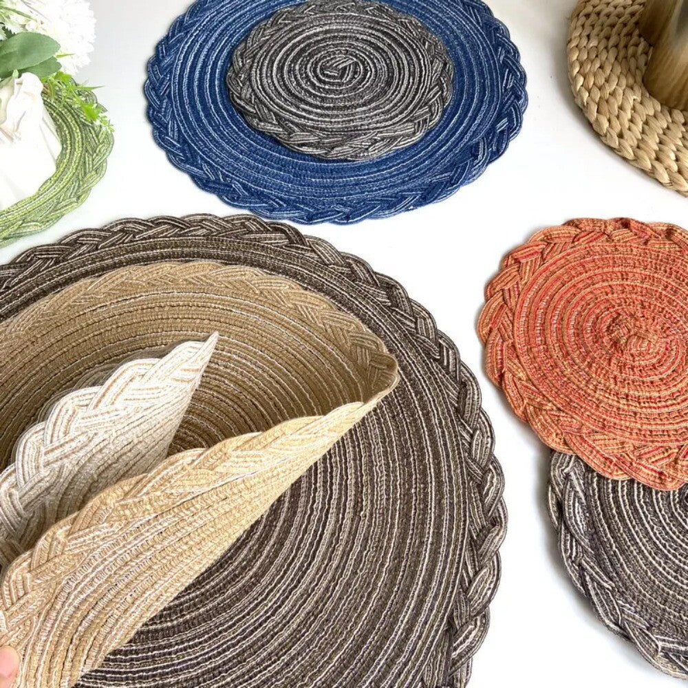 Round Woven Placemats Kitchen Table Place Mat Dining Table Cup Mat 18/30/38cm