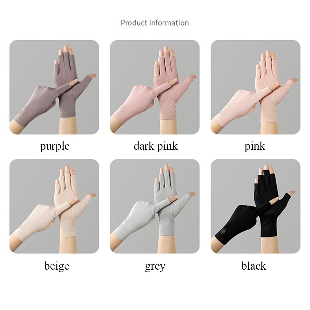 Thin Sun Protection Gloves Cotton Touch Screen Gloves Anti-UV Mittens  Outdoor