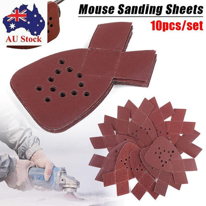 Sander Mouse Sanding Sheets Detail Sandpaper Pads 40-800 Grit Abrasive Paper