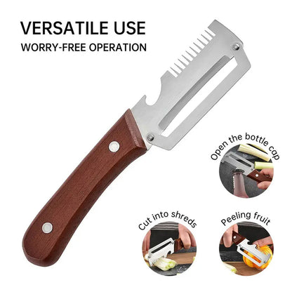 2pcs Stainless Steel Vegetable Peeler Wooden Handle Potato Slicer Kitchen Tool