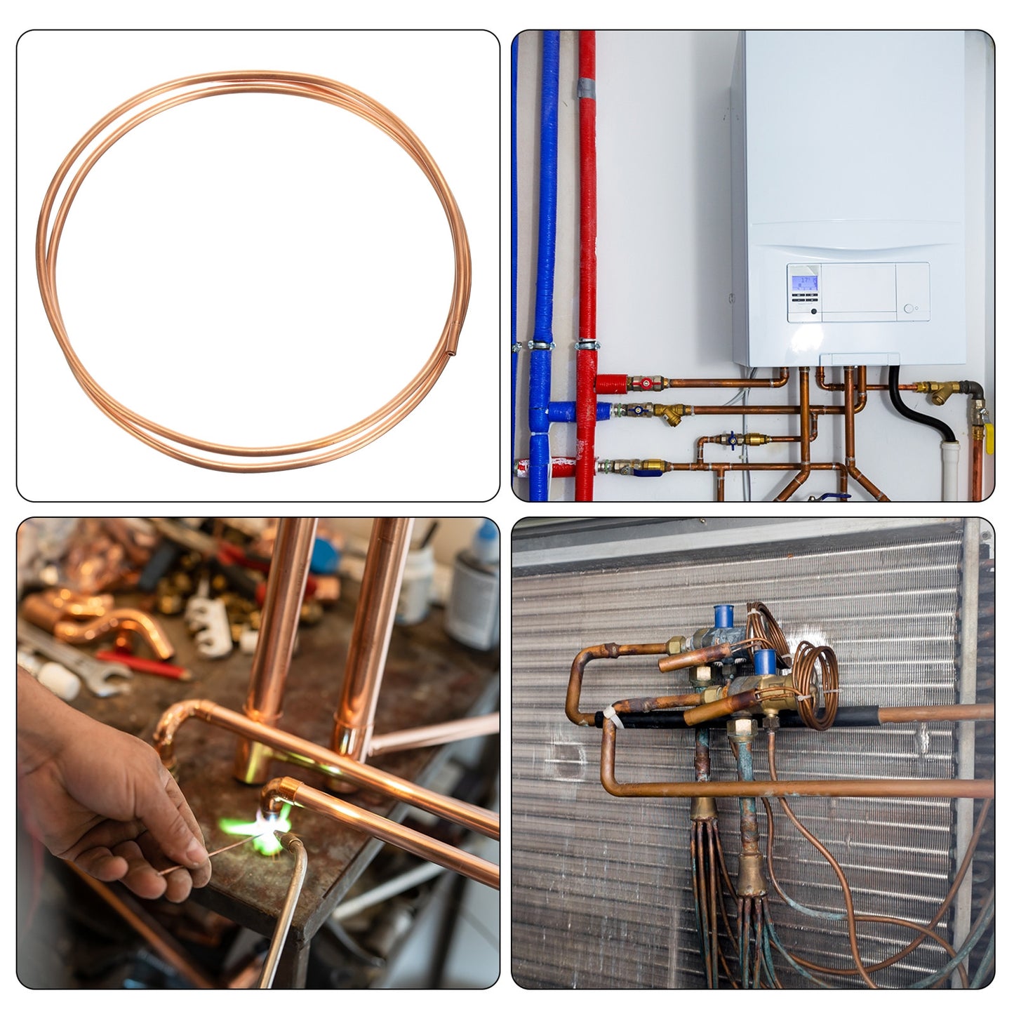 Copper Tube 1/8" OD 3Ft Refrigeration Flexible Pipe Seamless Hollow