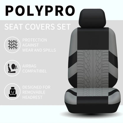 Universal Auto Car Seat Covers Full Set Anti Slip Seat Cover Protector Black AU