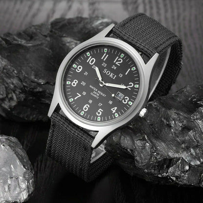 Portable Stainless Steel Fashion Military Sport Men's Wrist Watch Quartz