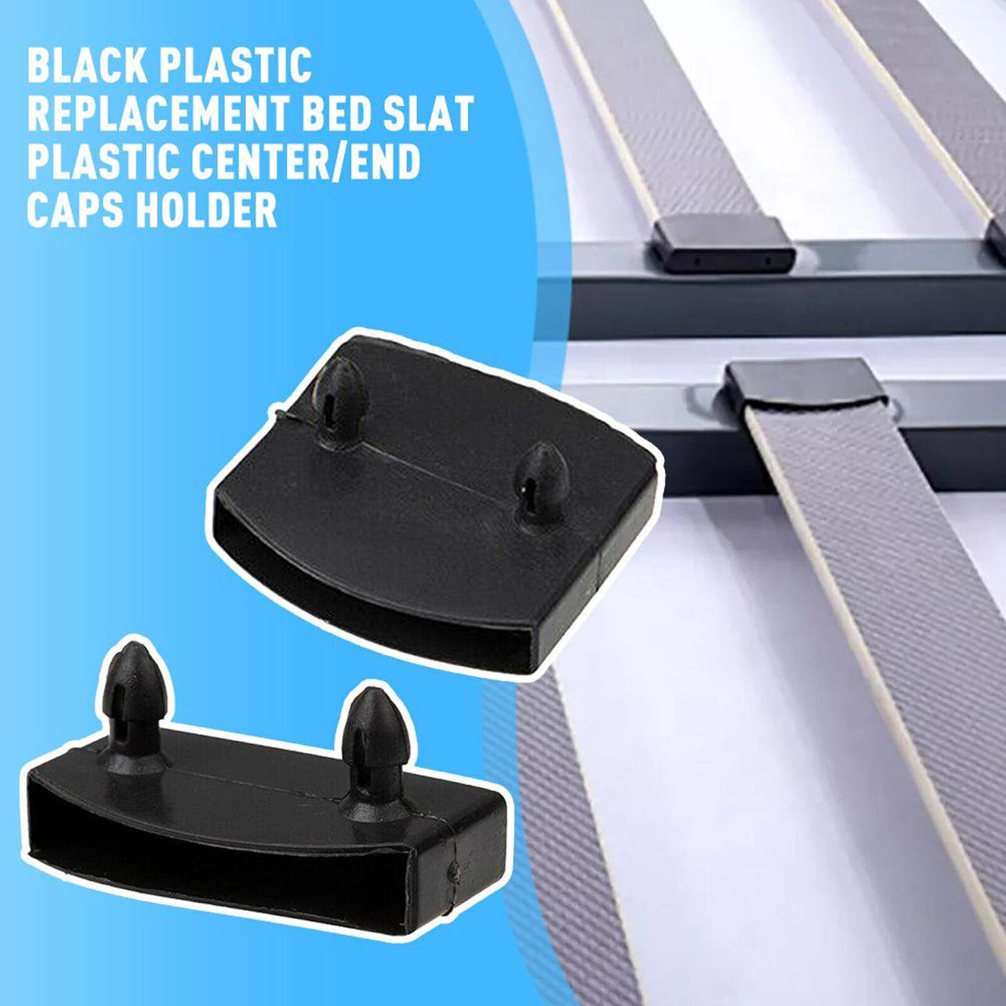 Black Plastic Replacement Bed Slat End Caps Holder for Wooden Slats Bed Base NEW