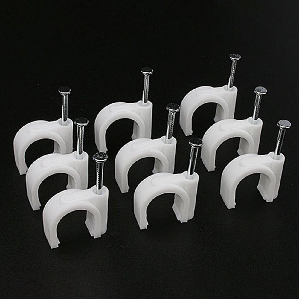 100pcs U Shape Cable Clips Clamp Wire Management Durable Circle Wall Clip  Home