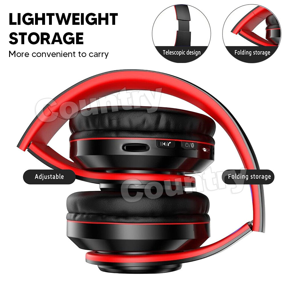 Wireless Headphones Bluetooth Noise Cancelling Stereo Earphones Over Ear Headset