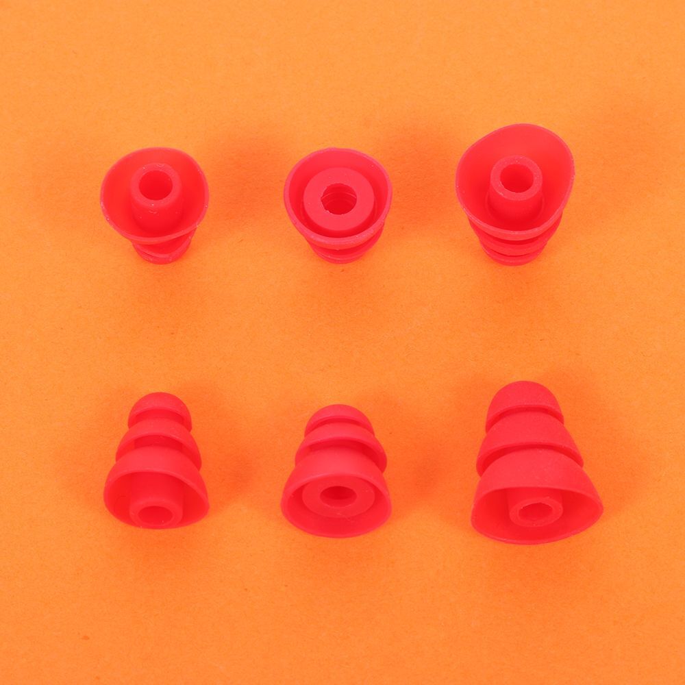 6pcs New Earphone Replacement Earbuds Cover Earplug Silicone Eartips Three Layer