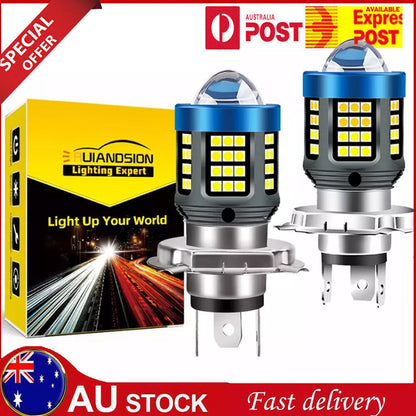 H4 LED Headlight Bulb Lamp Car Fog Globe Hi/Lo Beam White/White+Yellow DC 12-80V