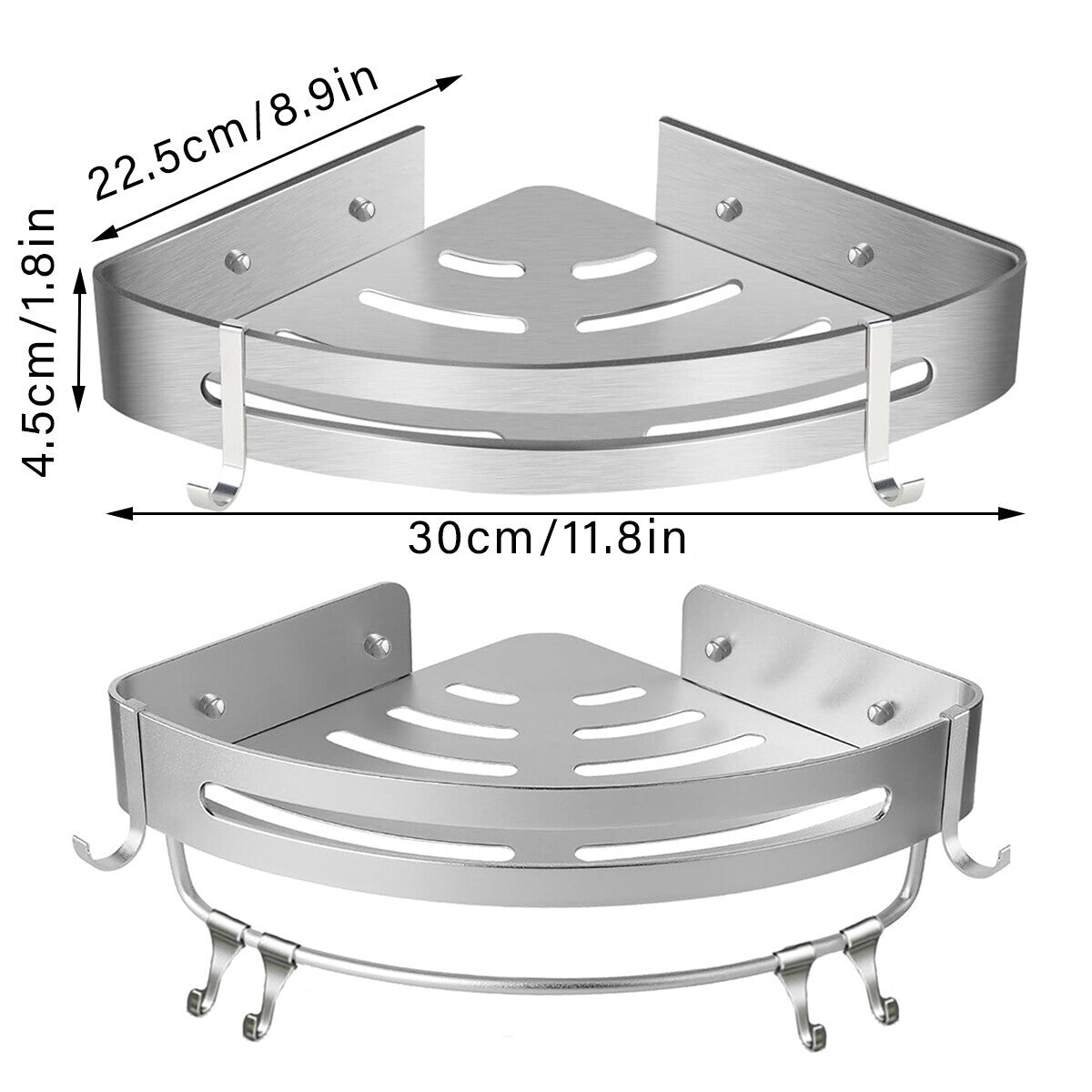 Wall Mounted Triangle Corner Shelf Bathroom Storage Rack for Shower Toiletries