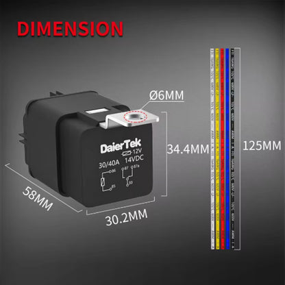 12V 40A Heavy Duty Car Relay Kit SPDT 5 Pin Bosch Style with Harness Auto Relay – Compatible with Bosch