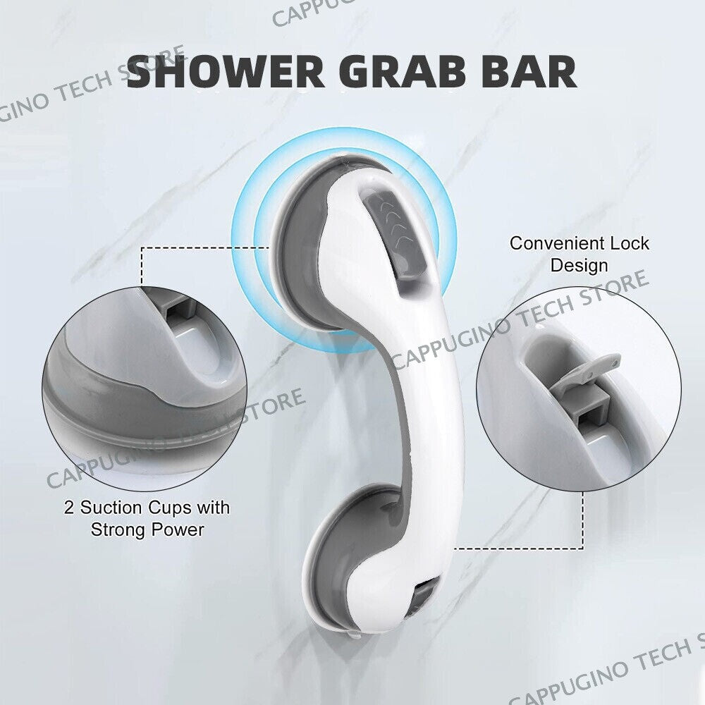 2x Safety Bathroom Aid Bath Shower Hand Grab Grip Towel Suction Rail Bar Handle