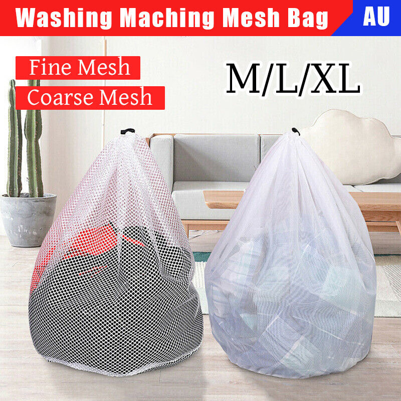 Drawstring Laundry Wash Bag Fine or Coarse Mesh Lingerie Delicate Clothes M/L/XL