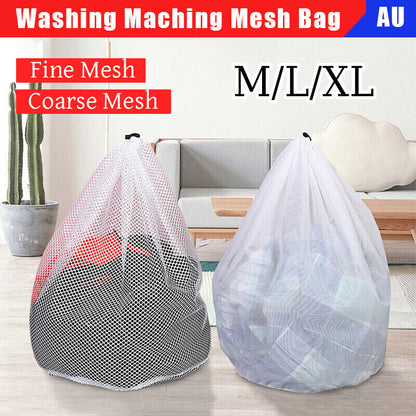 Drawstring Laundry Wash Bag Fine or Coarse Mesh Lingerie Delicate Clothes M/L/XL