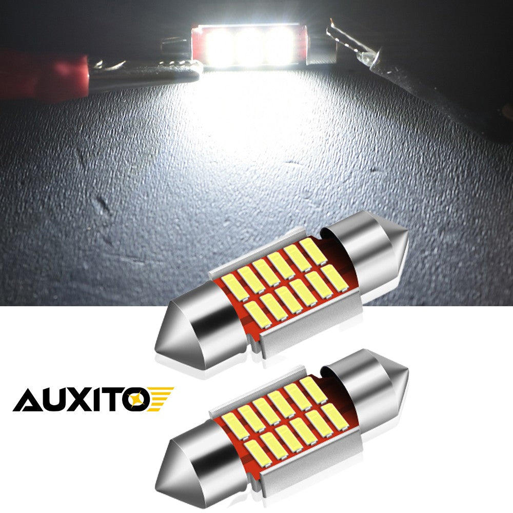 2PCS AUXITO 31MM 30MM FESTOON LED 12SMD INTERIOR LIGHT BULB GLOBE 12V CAR 4WD