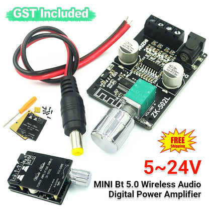 Mini 2*50W Bluetooth 5.0 Power Digital Amplifier Class Audio HiFi Stereo AMP AU