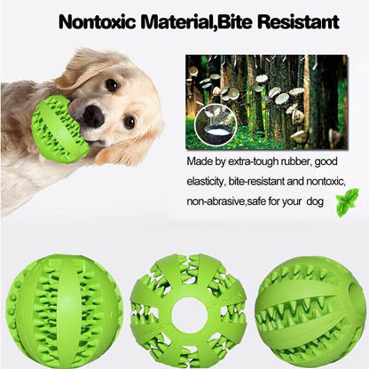 Rubber Dental Chew Ball For Dogs Cats Teething Cleaning Toy Small Pet Play Tool