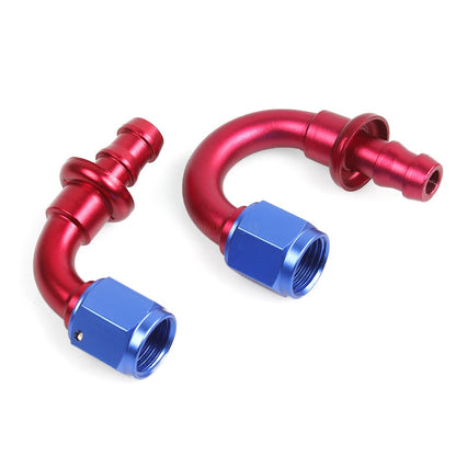 Push-on Barb Hose Fitting End AN4 AN6 AN8 AN10 AN12 0 45 90 Rubber Fuel Adapter