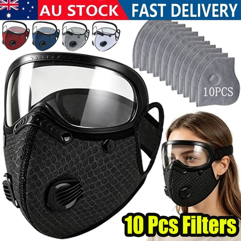 2026 Reusable Carbon Filter Dust Mask with Adjustable Goggles,with 5-LayerFilter