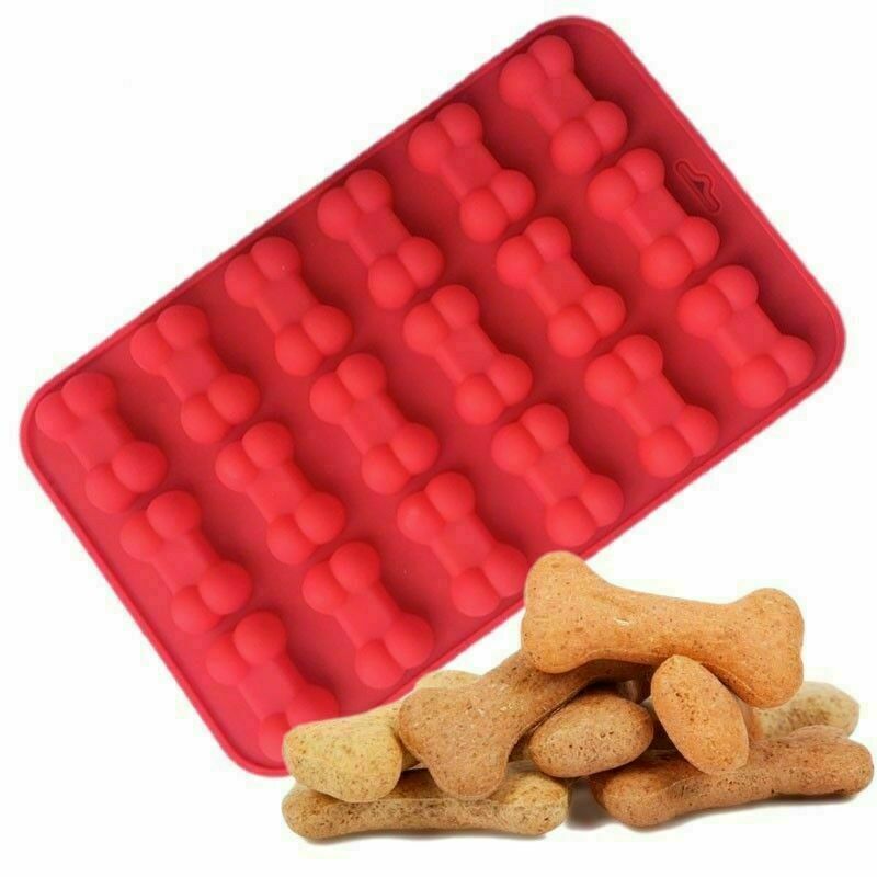 Puppy Bone Silicone Baking Pan Mold Ice Tray Dog Treat Cookie Non Stick Mould AU