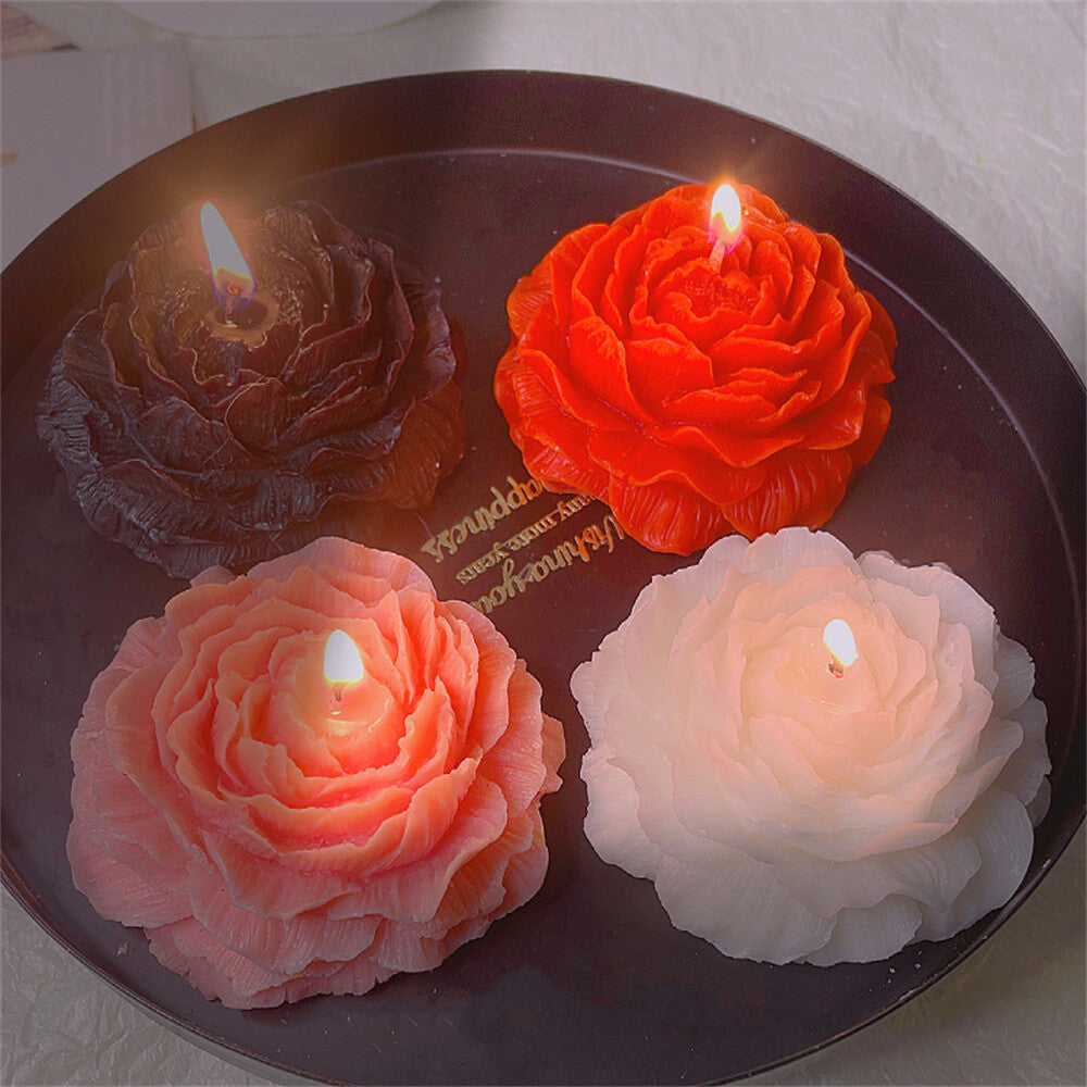 3D Peony Aroma Candle Silicone Mold DIY Peony Flower Mousse Cake Chocolate Mould