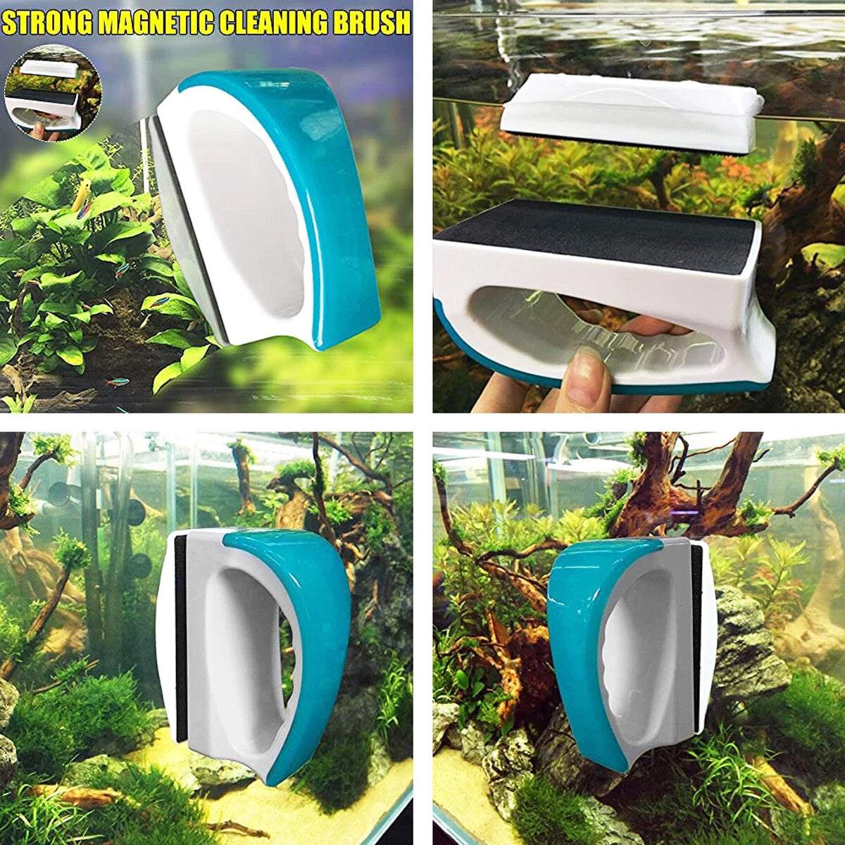 Aquarium Algae Cleaner Magnetic Fish Tank Glass Brush Aquatic Cleaning Tool AU