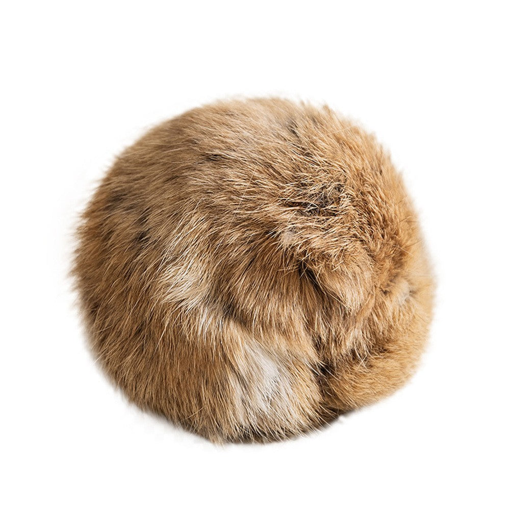 1-6Pcs Real Rabbit Fur Cat Toy Balls Soft Fuzzy Interactive Pet Chasing Play Toy
