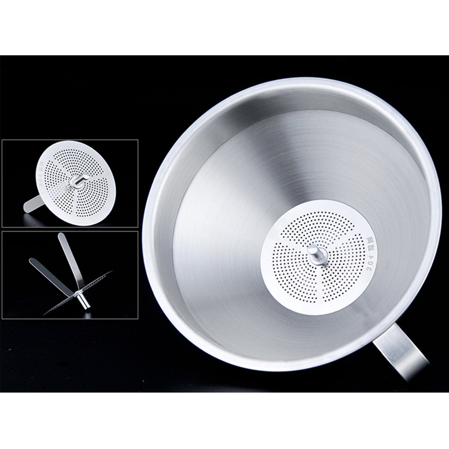 Stainless Steel Funnel Oil Liquid Funnel Metal Funnel with Detachable Filter AUS