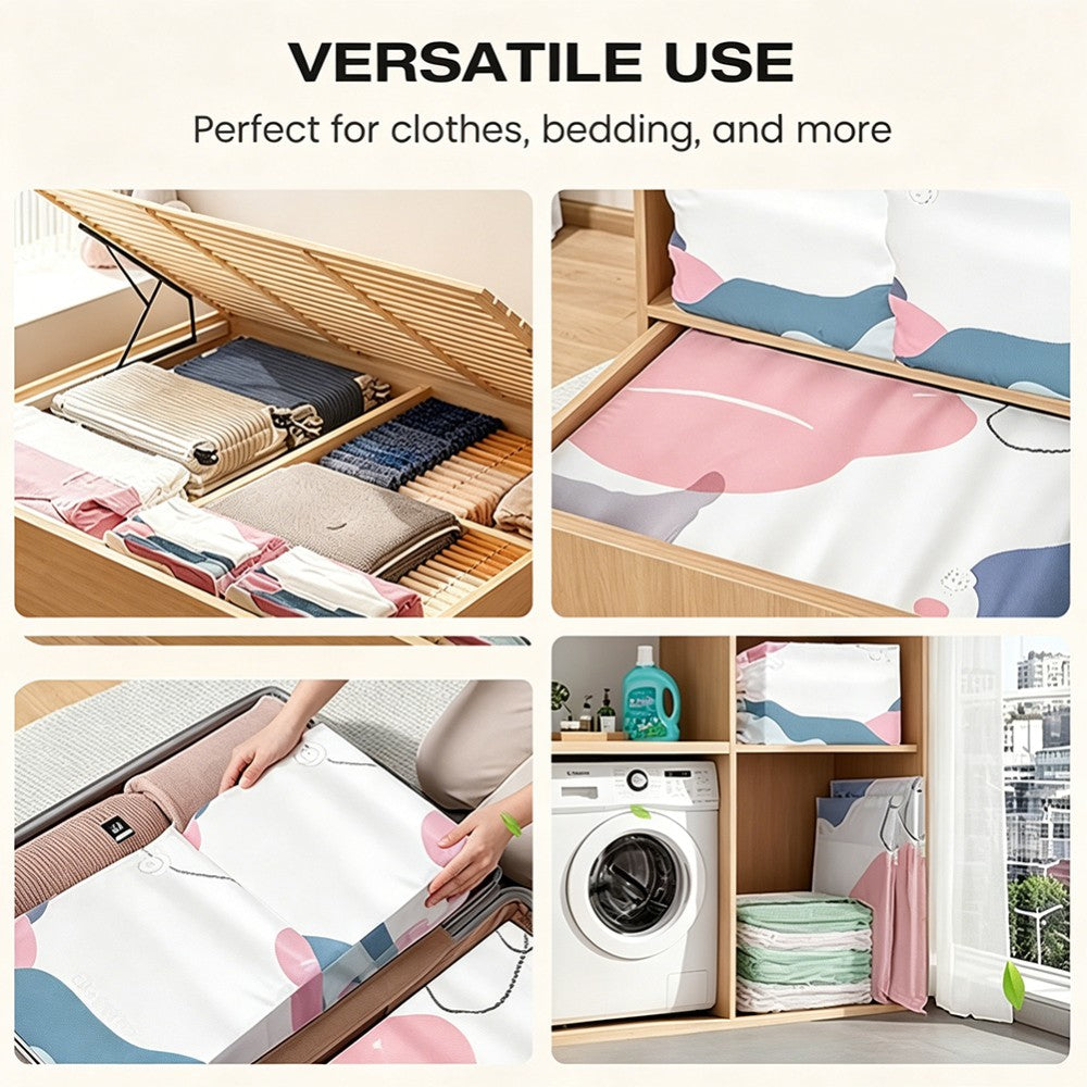 No‑pump Vacuum Storage Bags - Press & Seal,Reusable Space Saving Compression Bag