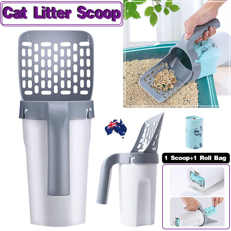 Cat Litter Scoop Integrated Detachable Shovel Holder Poop Pet Sifter Cleaning AU