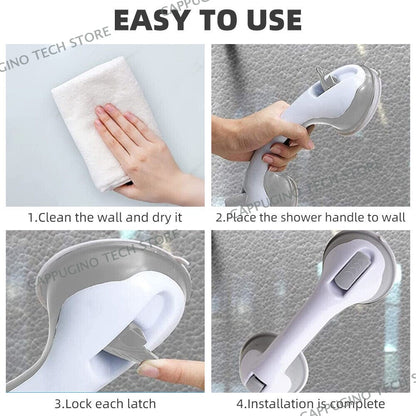 2x Safety Bathroom Aid Bath Shower Hand Grab Grip Towel Suction Rail Bar Handle