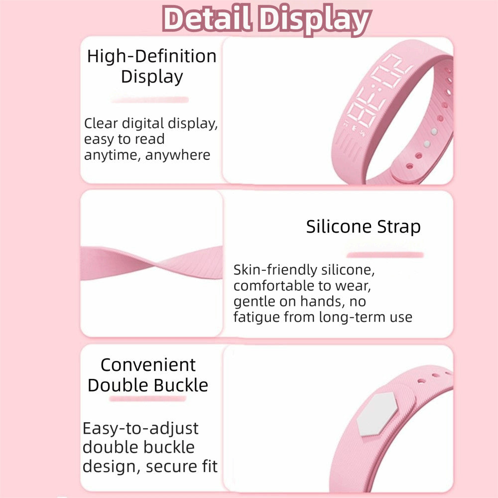 Vibrating Alarm Wristband,Silent Wrist Alarm Watch Potty for Deep Sleepers/Heari