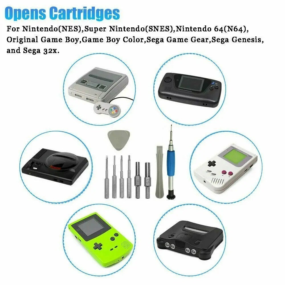 Repair Tool Kit Screwdriver Compatible with Nintendo NES SNES N64 Sega Set Game Boy Consoles