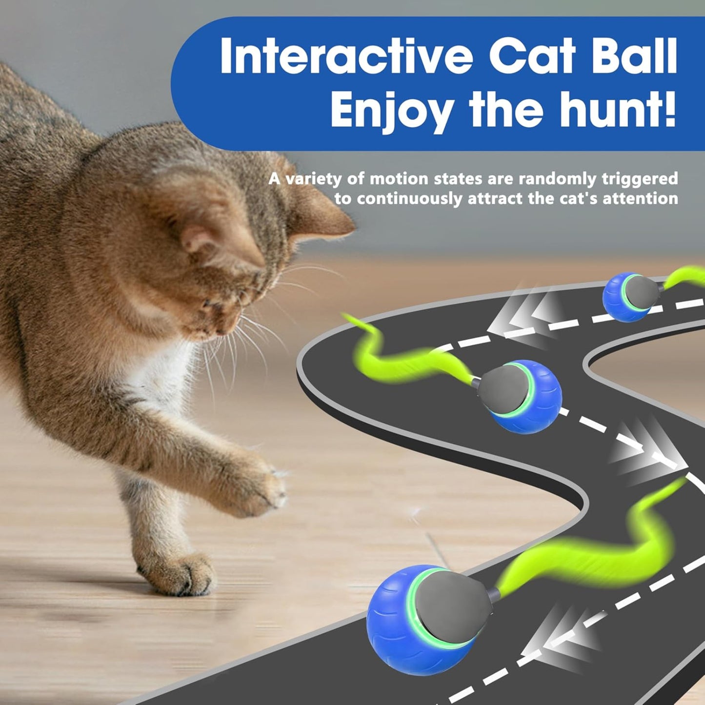 Automatic Rolling Ball Smart Cat Dog Toy Electric Pet Self-moving Kitten Game au