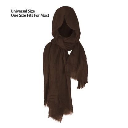 Mens Shawl with Hood Medieval Pirate Retro Hood Black/Brown Vintage Pirate Scarf