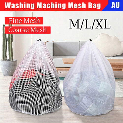 Drawstring Laundry Wash Bag Fine or Coarse Mesh Lingerie Delicate Clothes M/L/XL