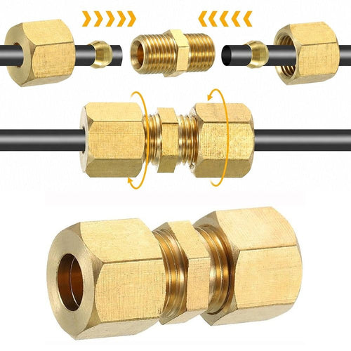 4 5 6 8 10 12 16mm Compression Union Brass Pipe Fitting  Gas System