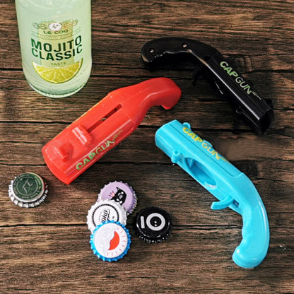 4PCS Gun Beer Bottle Opener Launcher Drinking Game Cap Plastic Shooter Fun Party