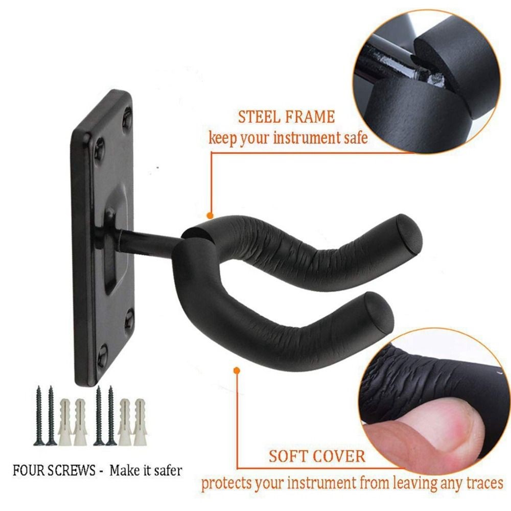 Wall Mount Guitar Hook Non-slip Ukulele Hanger Guitar Display Rack  Bass